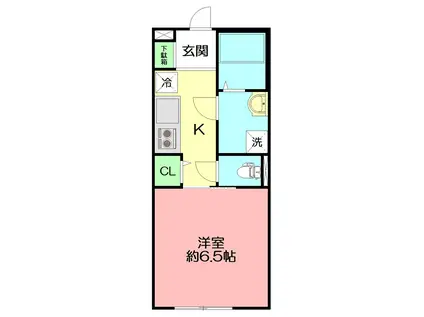 メゾン・ボロネーゼ(1K/1階)の間取り写真