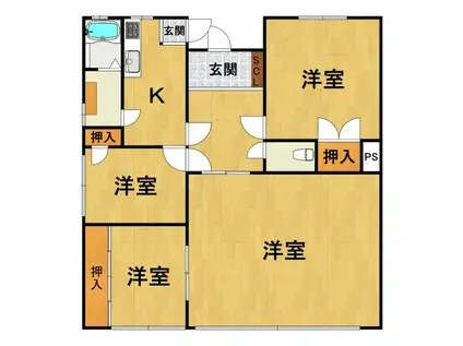 光南ハイツ(4DK/1階)の間取り写真