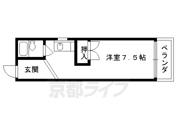 TESLA(1K/3階)の間取り写真