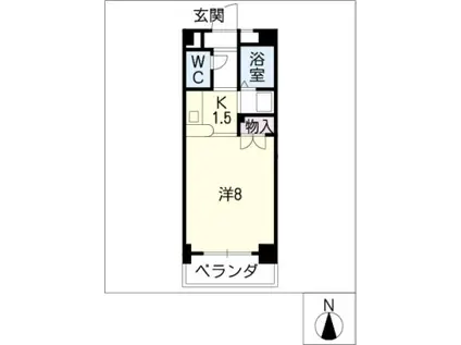 エクセル塩釜III(1K/4階)の間取り写真