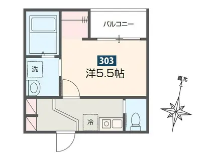 MELDIA大和田V(1K/3階)の間取り写真
