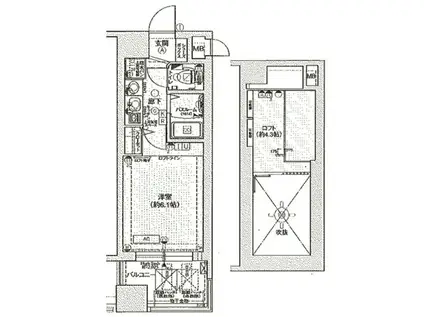 エステムコート三宮駅前ラ・ドゥー(1K/10階)の間取り写真
