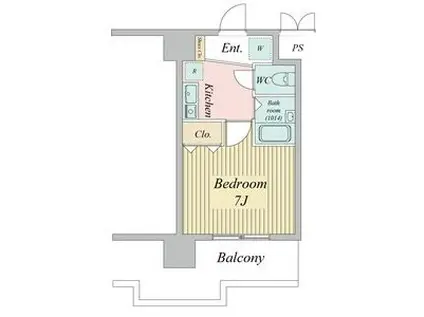 パークフラッツ金山(1K/3階)の間取り写真
