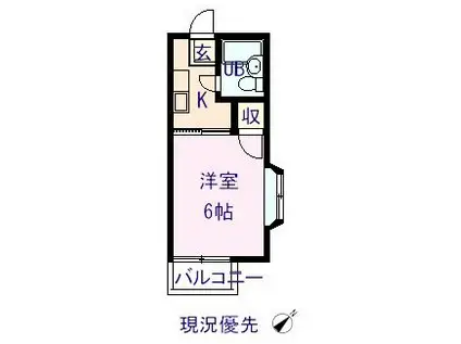 ファミーユあそう(1K/1階)の間取り写真