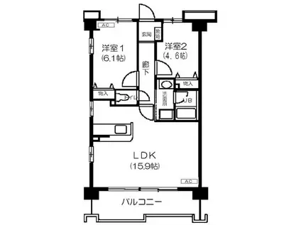 アプローズ大泉学園(2LDK/7階)の間取り写真