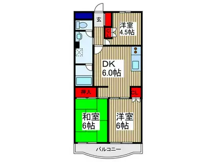エポック旭野(3DK/1階)の間取り写真