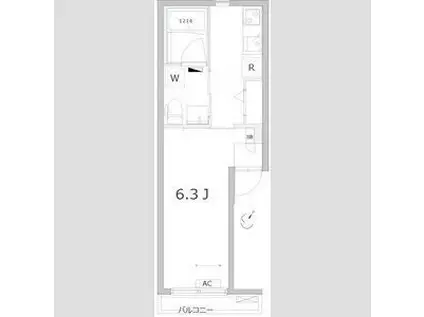 ディアコート不動前(1K/2階)の間取り写真