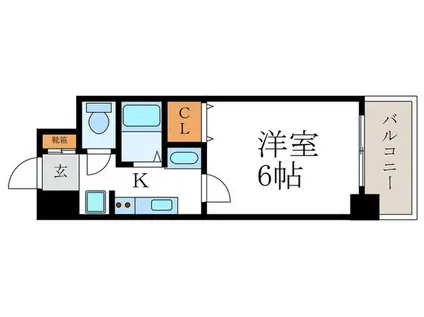 アンカステッロ西院(1K/5階)の間取り写真