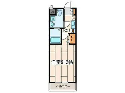 アートスペース横浜(1K/2階)の間取り写真