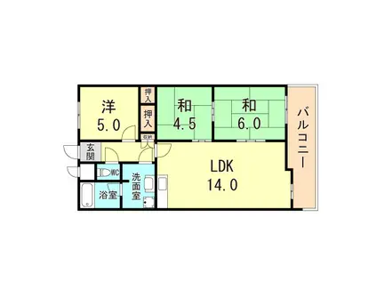 サングレイス西明石(3LDK/3階)の間取り写真