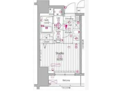 ガーラ・グランディ池袋II(1K/5階)の間取り写真