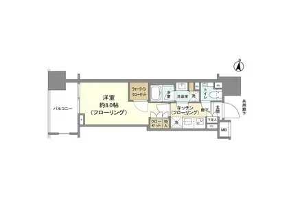 クレヴィア文京湯島(1K/14階)の間取り写真