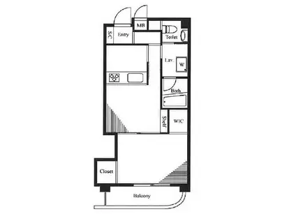 若松町サマリヤマンション(1DK/2階)の間取り写真