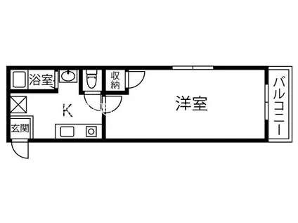 ルーミナスE棟(1K/1階)の間取り写真