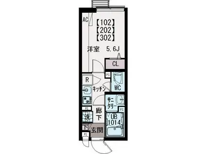 イクシオMS HOUSE(1K/1階)の間取り写真