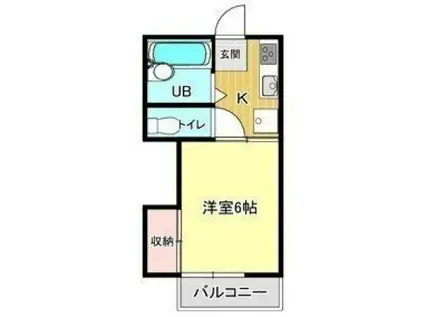 コーポヒルサイド(1K/2階)の間取り写真