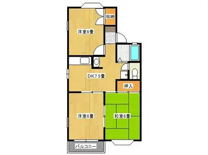 サニーレジデンス(3DK/2階)の間取り写真