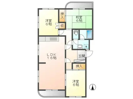 メゾン・ド・レコール 2号棟(3LDK/1階)の間取り写真