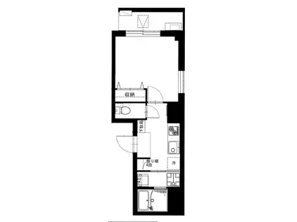 B CASA横浜入江(1K/2階)の間取り写真