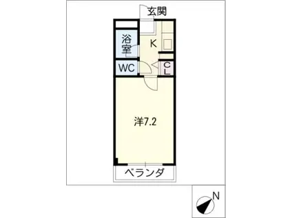 CERES日野(1K/3階)の間取り写真