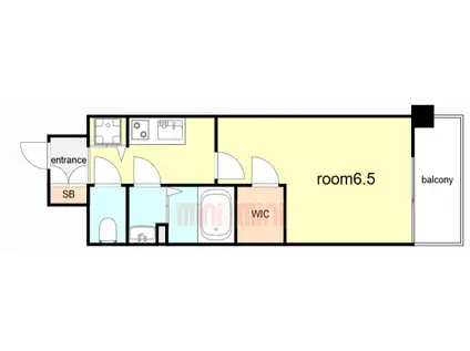 ファーストフィオーレ塚本リベルテ(1K/3階)の間取り写真