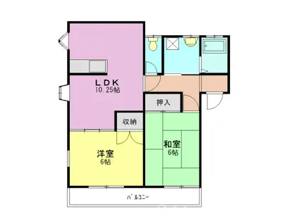 アルエット(2LDK/1階)の間取り写真