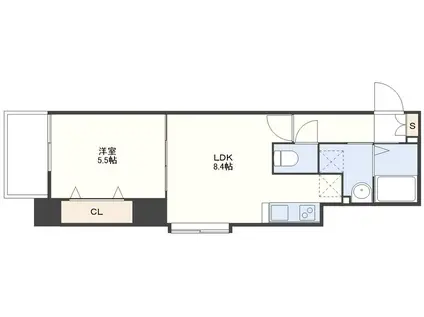 クロッシュ平和(1LDK/4階)の間取り写真