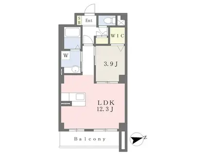 グラディート大沢川原(1LDK/2階)の間取り写真