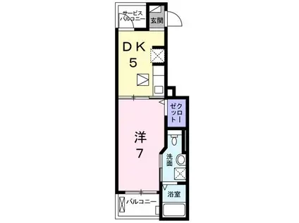 アンダーレ(1DK/1階)の間取り写真