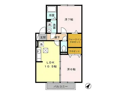 ベルメゾンT.M(2LDK/1階)の間取り写真