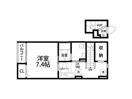 アヴァンセ水の森(1DK/2階)の間取り写真