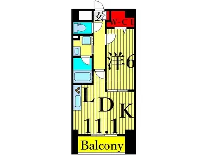 東京メトロ千代田線 千駄木駅 徒歩4分 11階建 築13年(1LDK/10階)の間取り写真