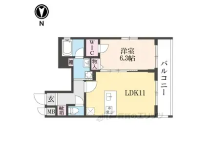 ベラジオ雅び京都洛央(1LDK/5階)の間取り写真