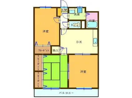 ユーミーノムラ(3DK/2階)の間取り写真