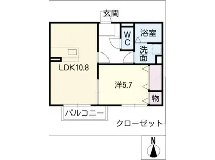 イーストヒルトチマツ D棟(1LDK/1階)の間取り写真