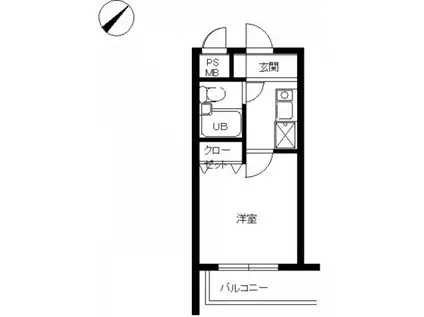 スカイコート宮崎台第4(1K/3階)の間取り写真
