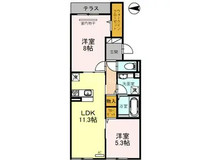 シゲルチェ(2LDK/1階)の間取り写真