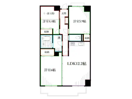 エスポワール小金井(3LDK/2階)の間取り写真