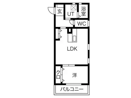 リトリート蓑川(1LDK/2階)の間取り写真