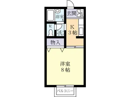 グレースタウン(1K/2階)の間取り写真