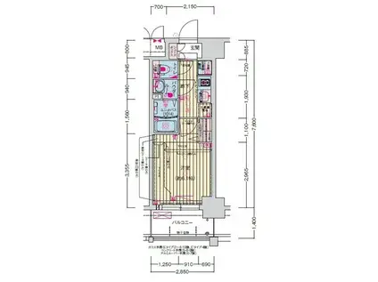 プレサンス天神橋筋六丁目ヴォワール(1K/2階)の間取り写真