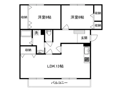 ルミエール(2LDK/2階)の間取り写真
