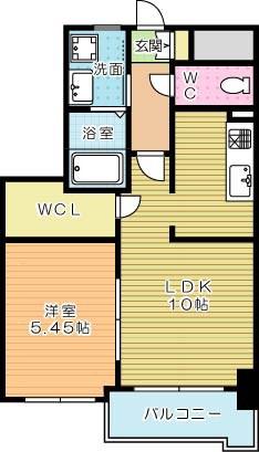 STUDIE小倉離宮(1LDK/8階)の間取り写真