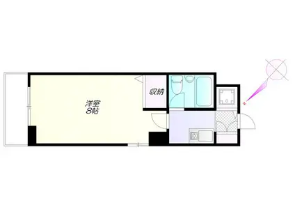 クライムアミ(1K/6階)の間取り写真