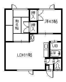 エステート春光(2LDK/2階)の間取り写真