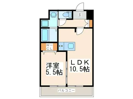 フォーエス本山(1LDK/2階)の間取り写真