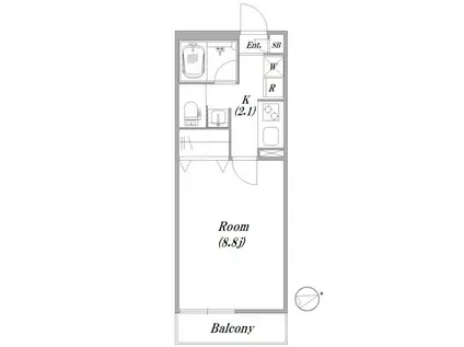 ジョーヌ上北沢(1K/3階)の間取り写真