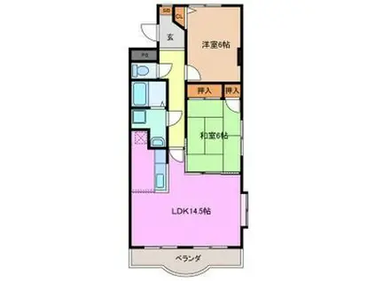 CIパレス(2LDK/1階)の間取り写真