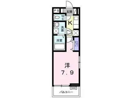 メゾン シンシア(1K/1階)の間取り写真