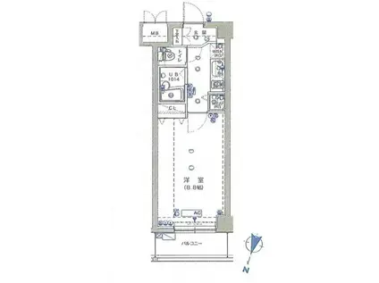 リガーレ浮間公園(1K/1階)の間取り写真